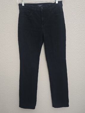 Womens NYJD Black Size 10 Marilyn Straight Leg Jeans